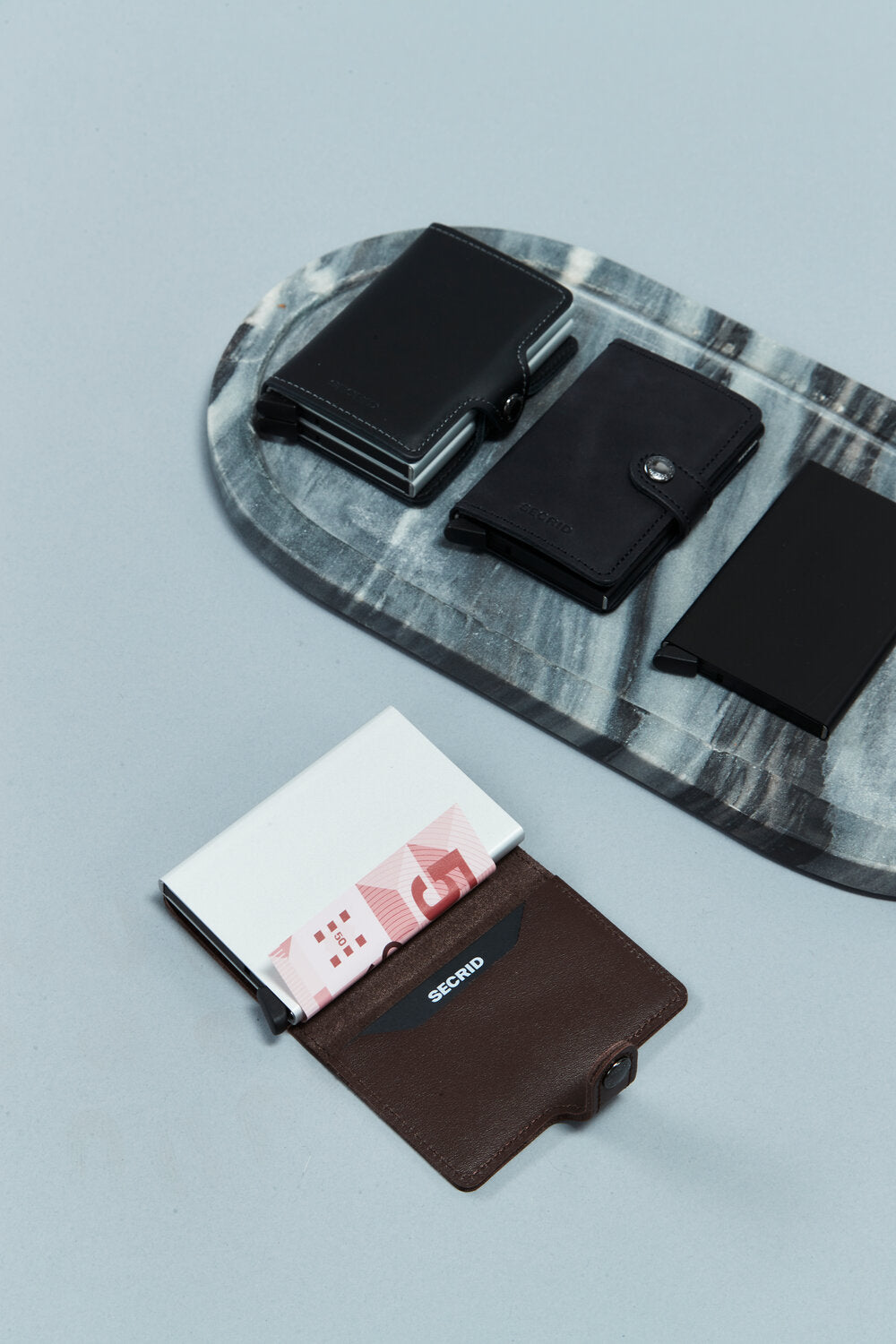 Minipung matte med kortholder, 4-6 kort - Sort